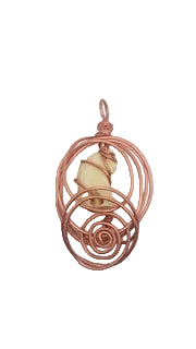 Ivory Elephant Wrapped in Copper Pendant